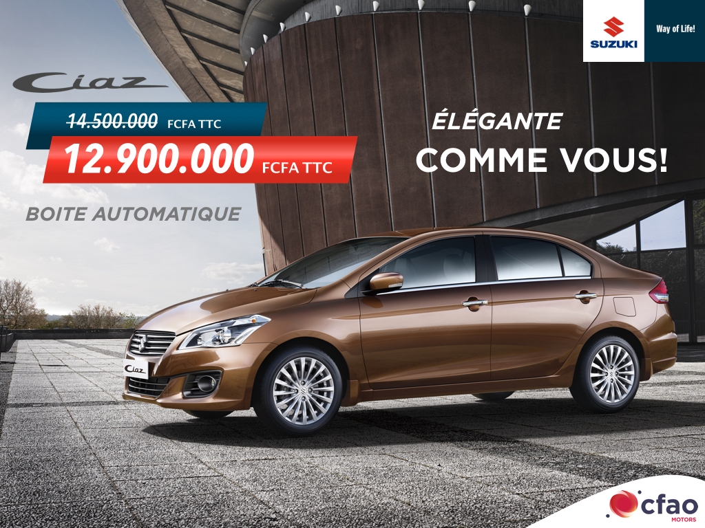 La berline CIAZ de SUZUKI est faite pour vous! avec cami
